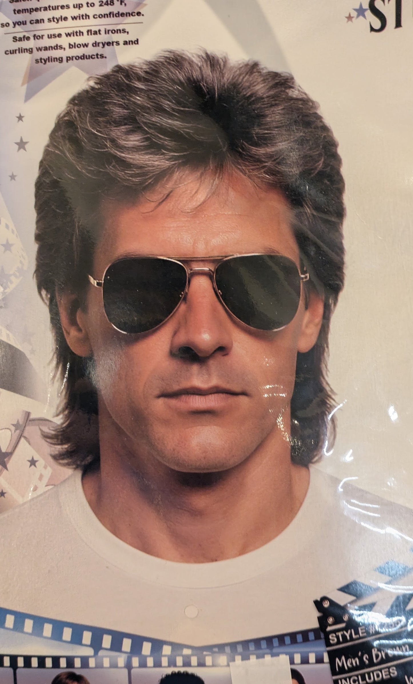 Wig, Mullet 80's Brown