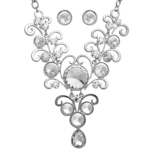 Necklace, Vine Set Stones