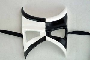 Mask, Paper mache economy-black white