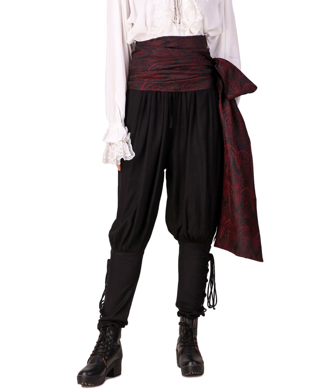 Sash, Brocade Pirate Black Red