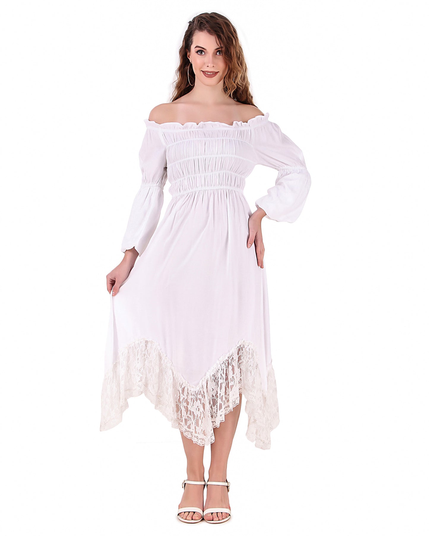Chemise, Rayon Medieval 4XL White