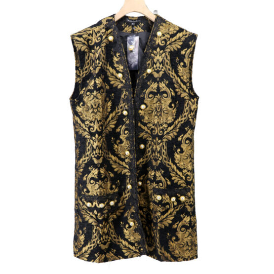 Vest, 18th Cen Black Gold 3XL Vest, 18th Cen Black Gold 3XL
