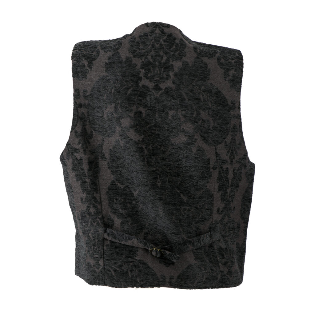 Vest, Damask Floral Brocade