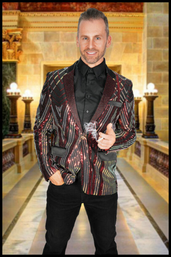 Blazer Jacket, Sequin Men's- : XXXLarge