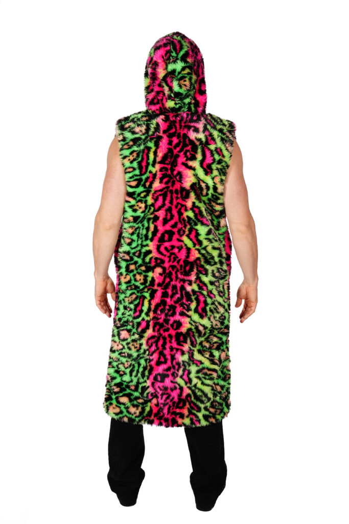 Vest, Neon Cheetah Fur Purple