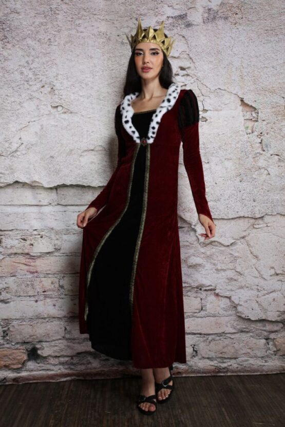 Dress, Renaissance Queen w/ Crown A Masquerade Costume Dress, Renaissance Queen w/ Crown A Masquerade Costume