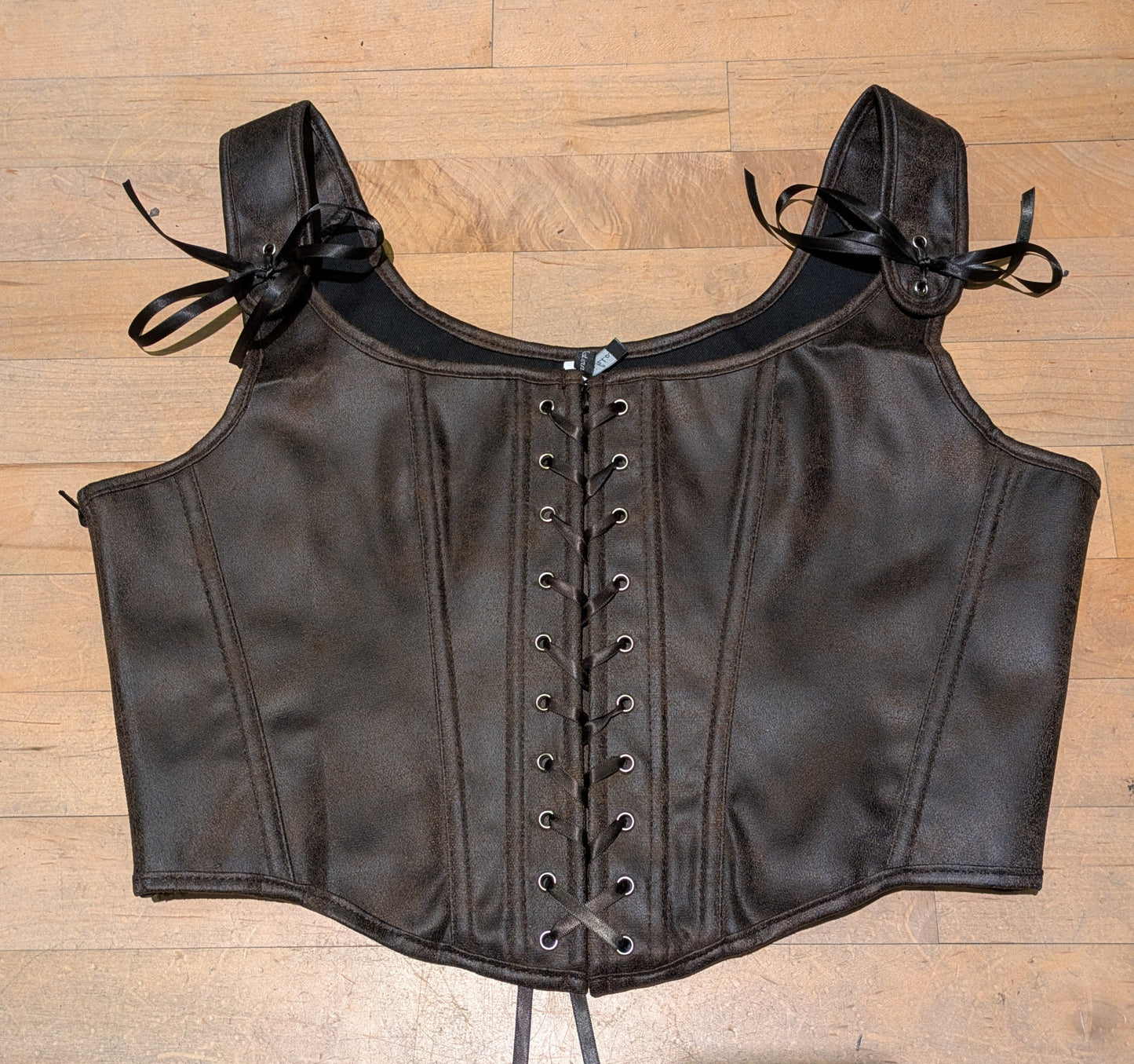 Bodice, Faux Leather Dark Brown
