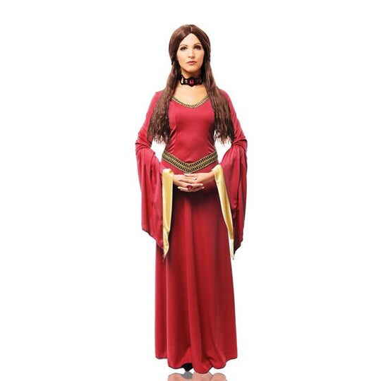 red sorceress dress Samtkleid Circe Schwarz/Rot L