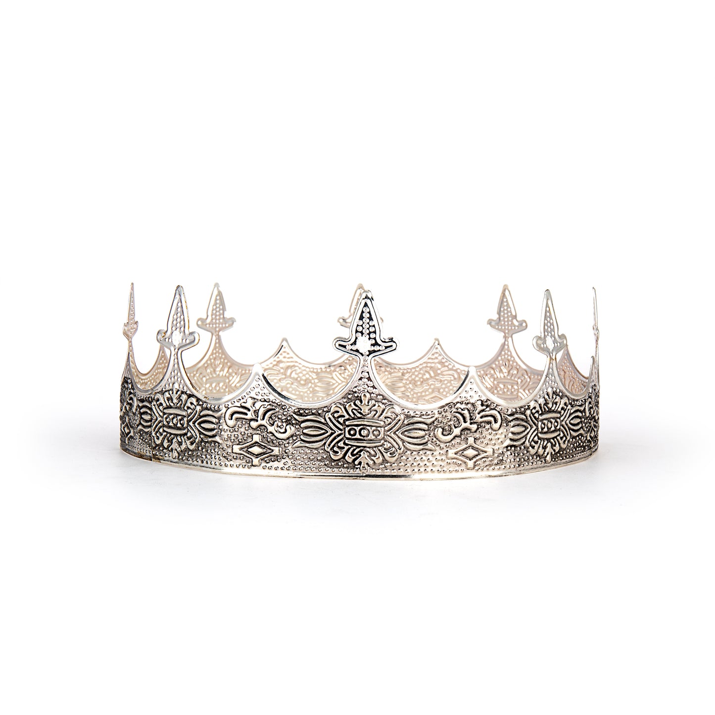Crown, King, Metal Fleur De Lis Silver