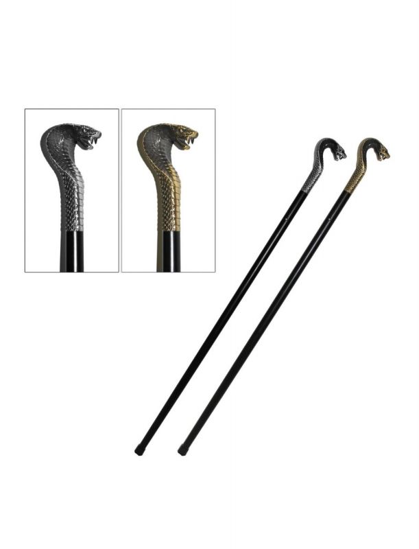 Cane, Metal Snake Handle- : 37" GOLD