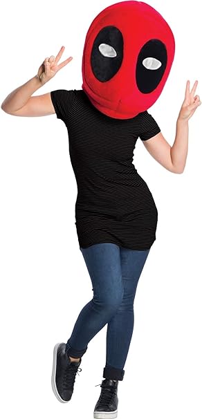 Deadpool Plush Head-Red Black