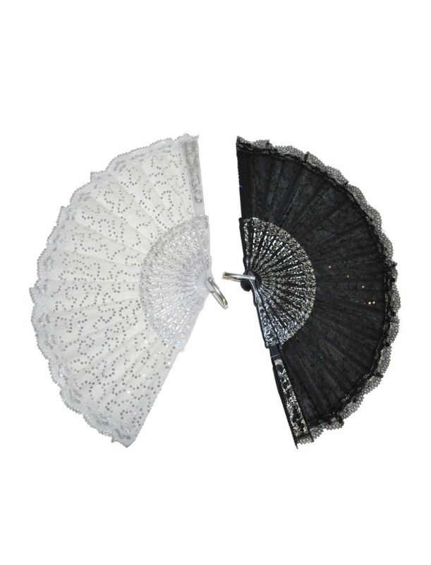 FAN 9" LACE-white