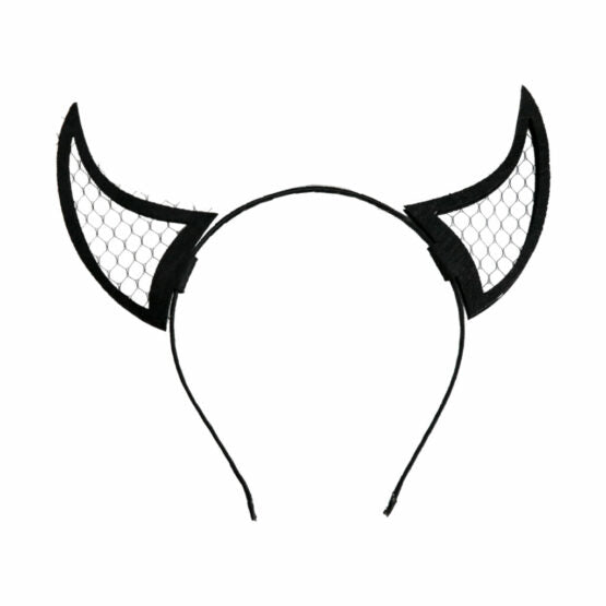 Headband, Simple Devil Horns-black : o/s