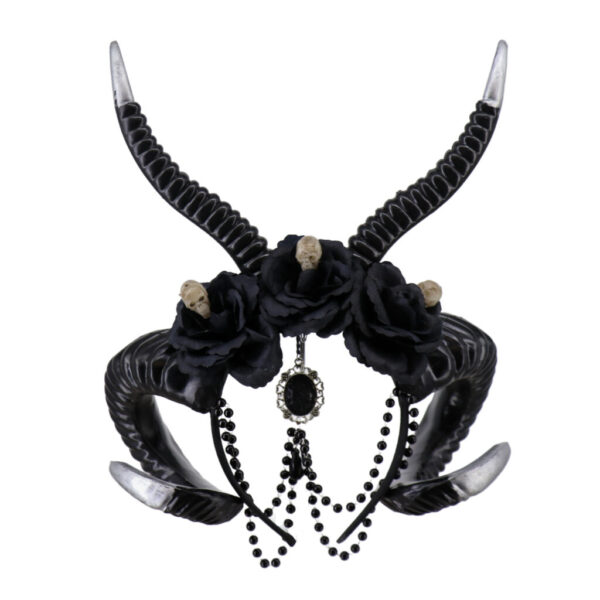 Headdress, Goth Double Antler Black