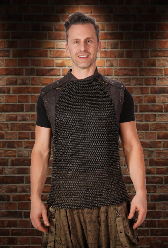 Shirt, sleeveless, Mesh Chainmail effect
