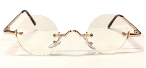 Santa Glasses - Round Rimless-Gold