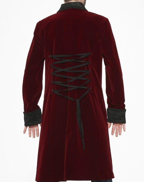 Coat, 18th c. Burgundy Velvet- : Small