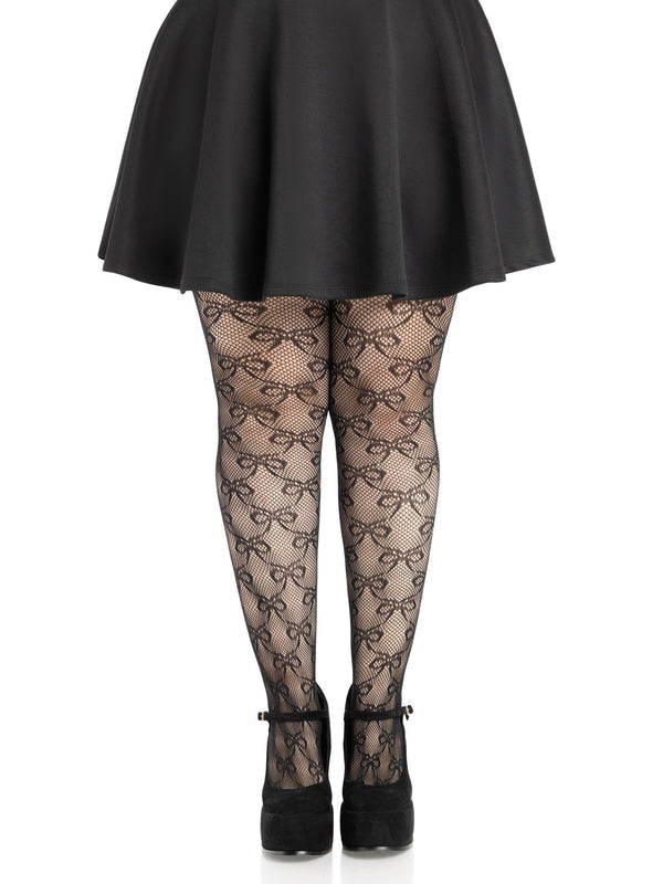 Panyhose, Bow Net Black Plus