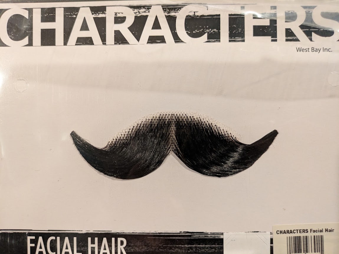 Handlebar Mustache; Black