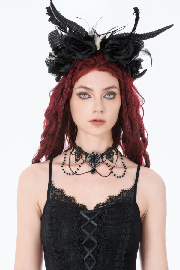Necklace, Layered Lace Choker