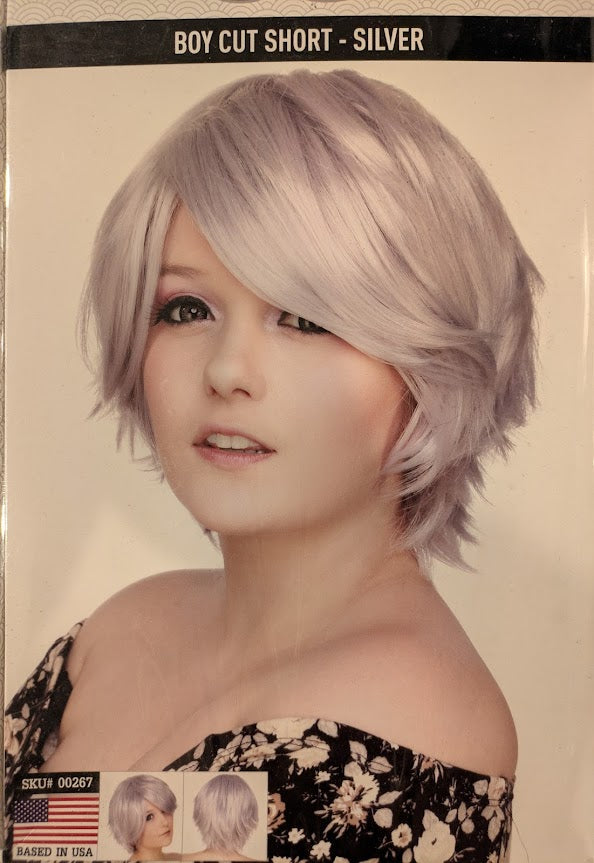Wig, Boy Cut Short - Silver
