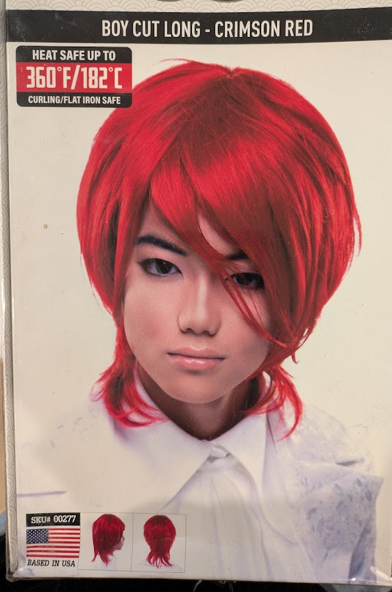 Wig, Boy Cut Long - Red