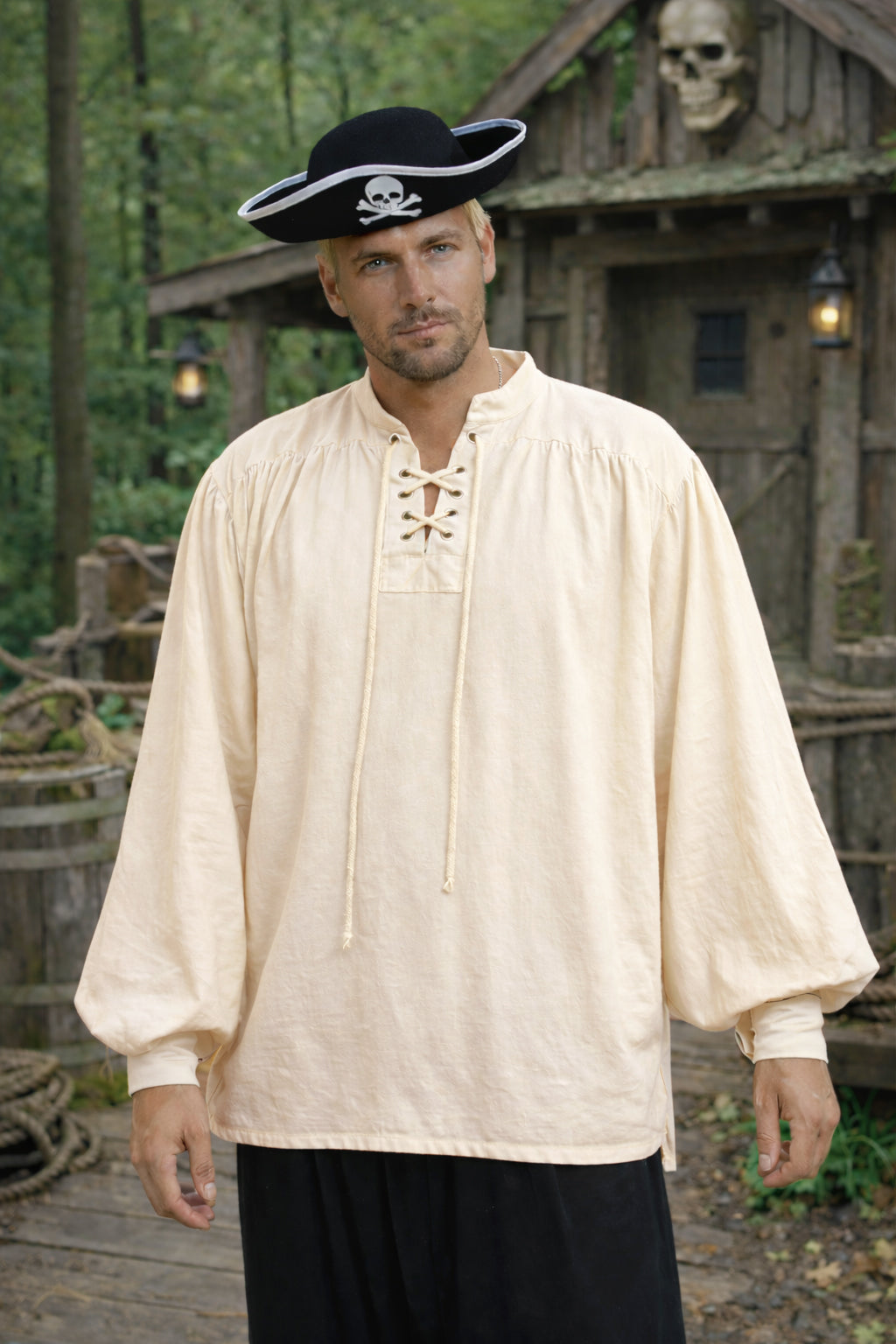 Shirt, Sea Rover Lace-Up Apricot