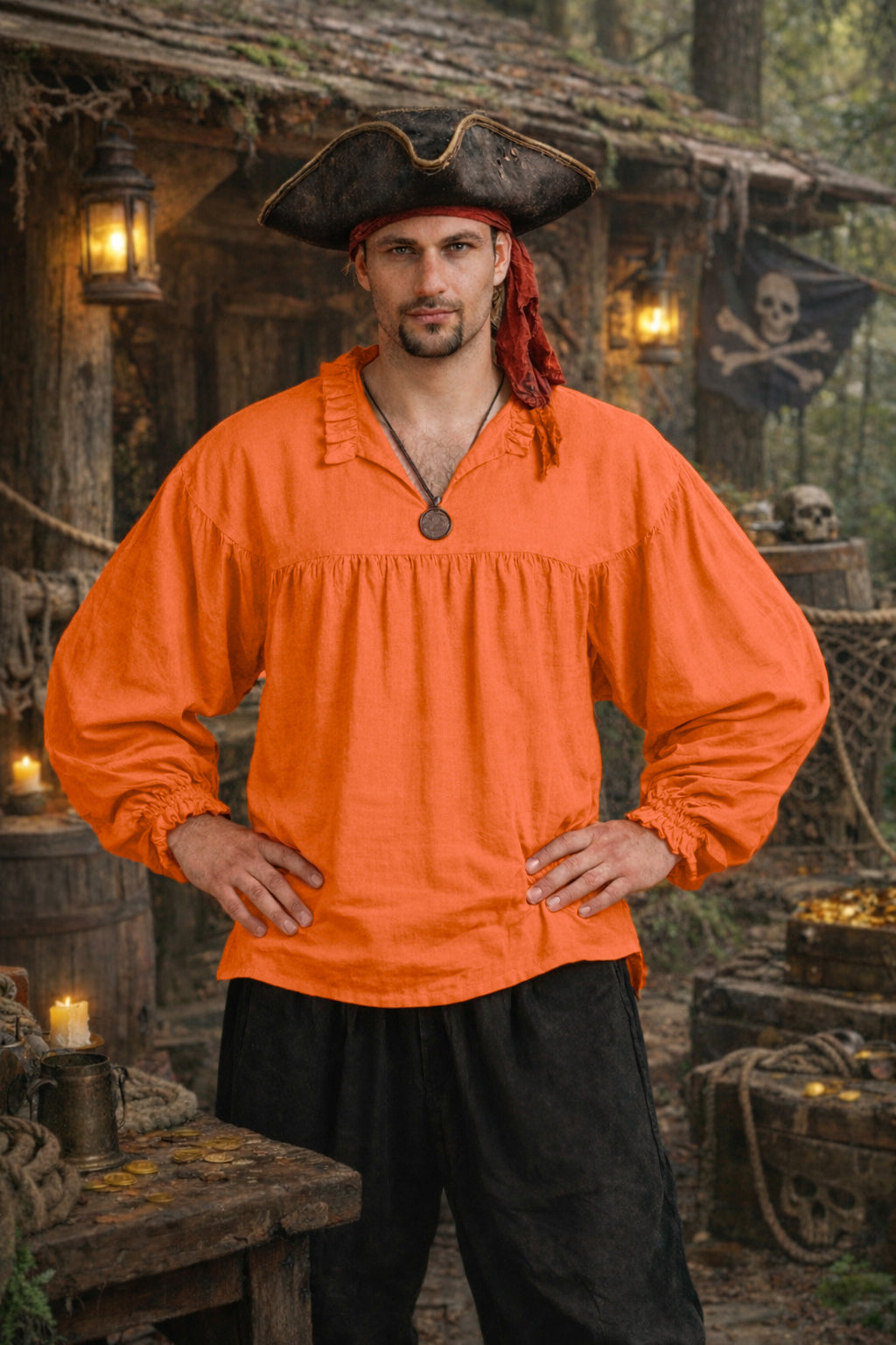 Shirt, Harbor Rogue Gathered Rust