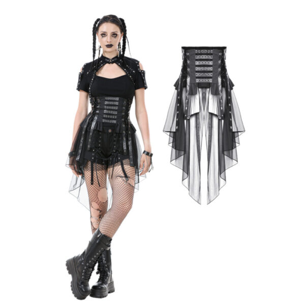 Corset, Industrial Hi-Lo Skirt Sheer