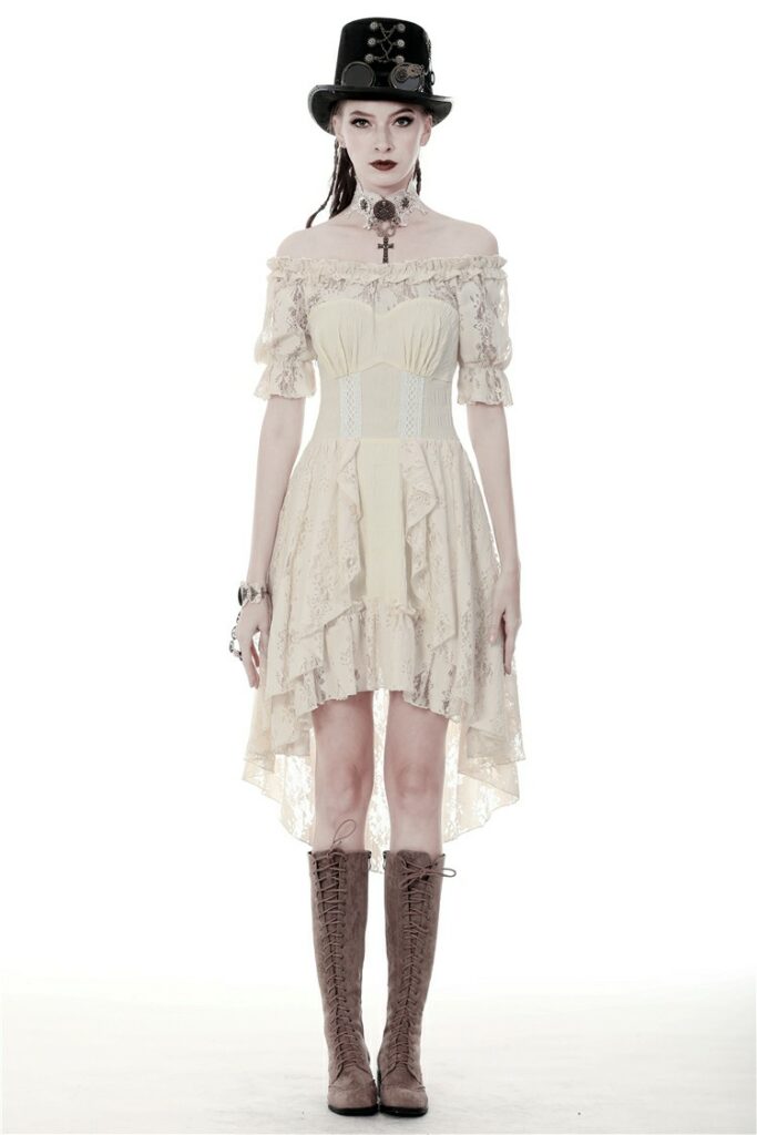 cream steampunk dress Alernative yellow cream Titanic Steampunk themed wedding Edwardian era MJcostume