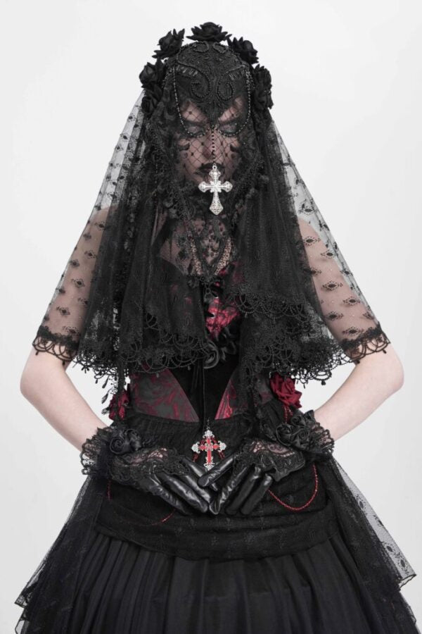 Veil, Gothic Roses Black