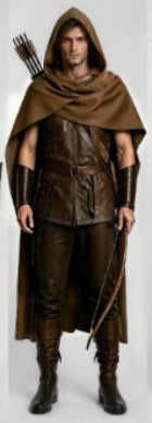 Tabard, Hooded Medieval Brown