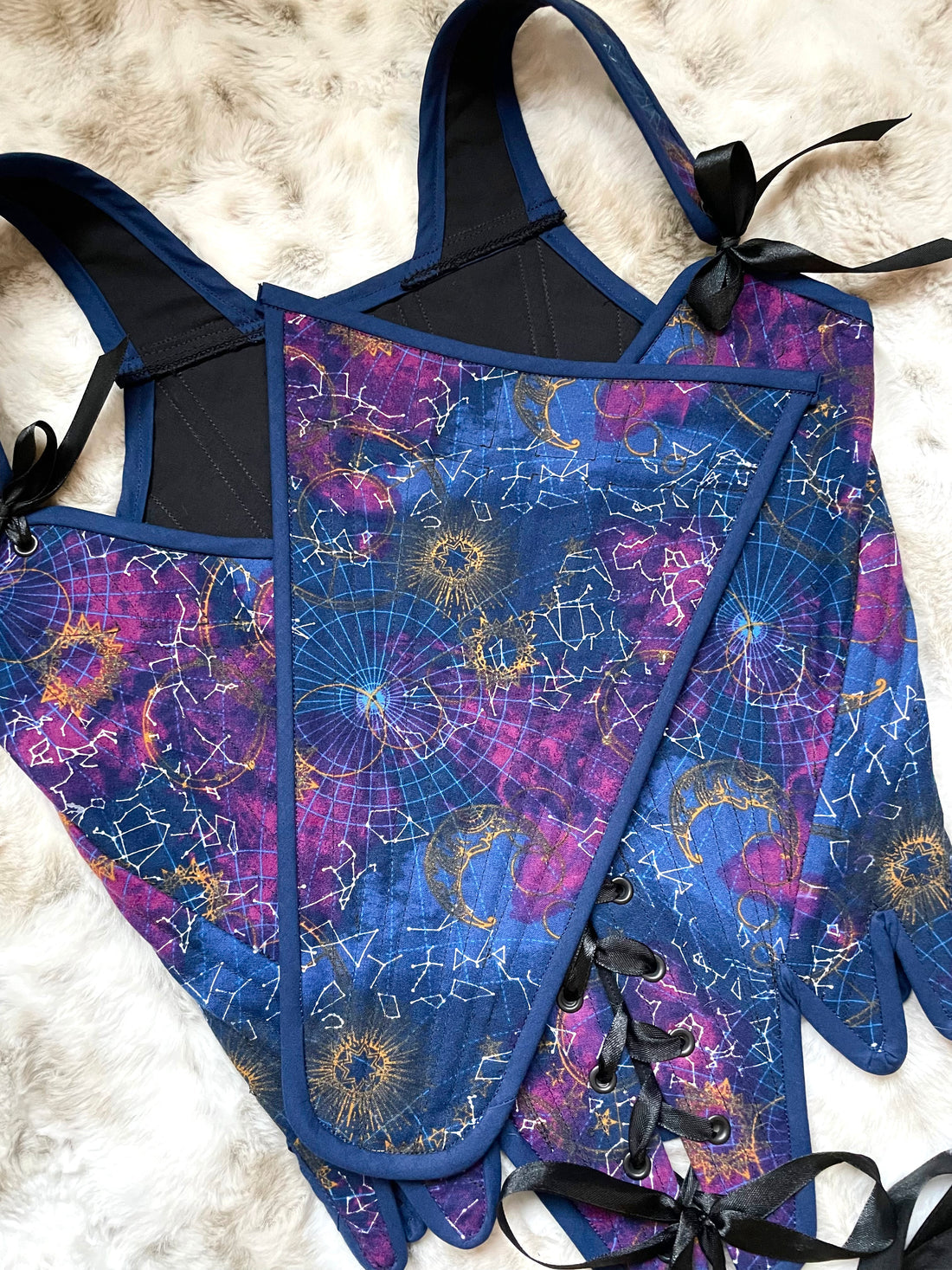 Bodice, 1780s Stays Celestial Galaxy, M