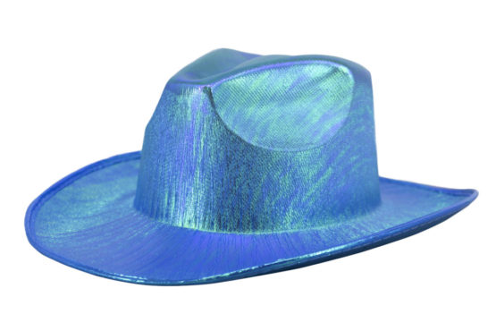 Hat, Cowboy Metallic-turquoise : OS