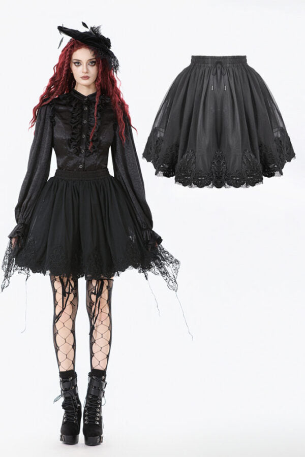 Skirt, Petticoat Gothic Rose Black