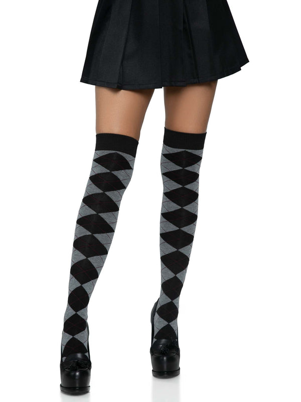 Knee Socks, Argyle Knit
