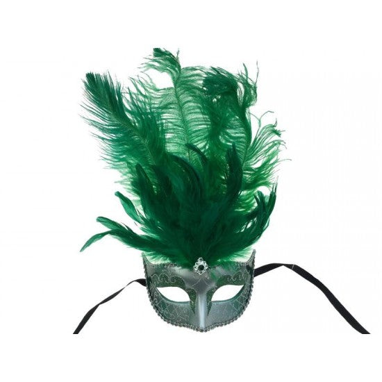 Mask, Colombina Ostrich Plume