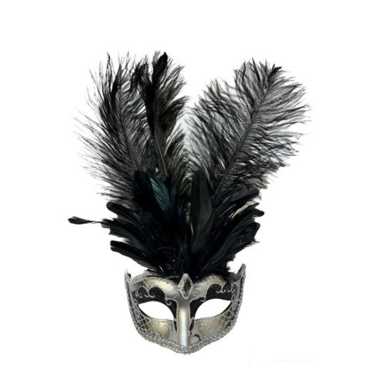 Mask, Colombina Ostrich Plume
