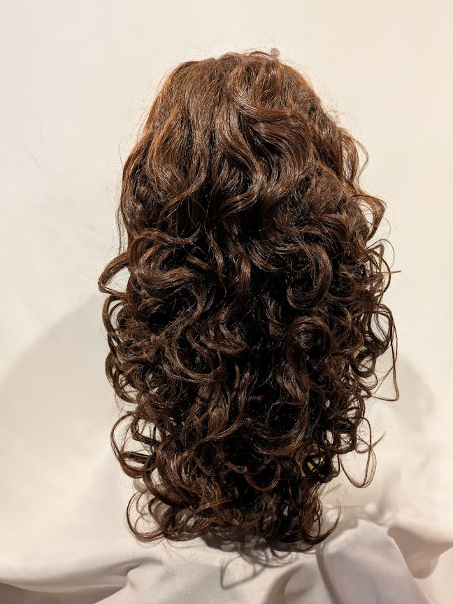 Wig, Medium Curly 20" (Lace Front) - Chocolate Brown