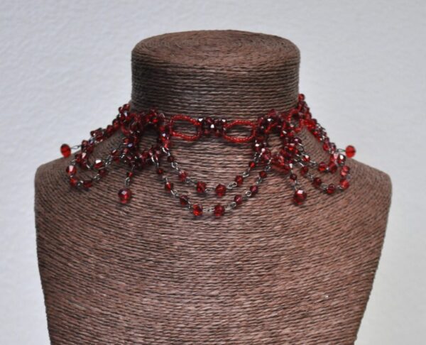 Beaded Choker, Victorian Red