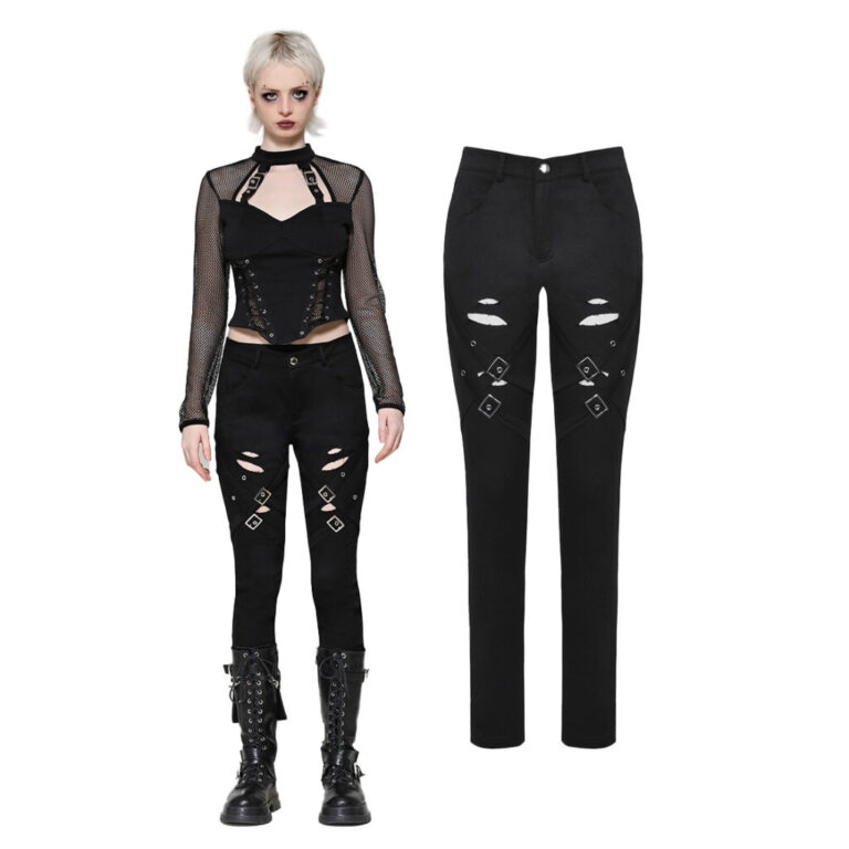 Pants, Distressed Punk Black