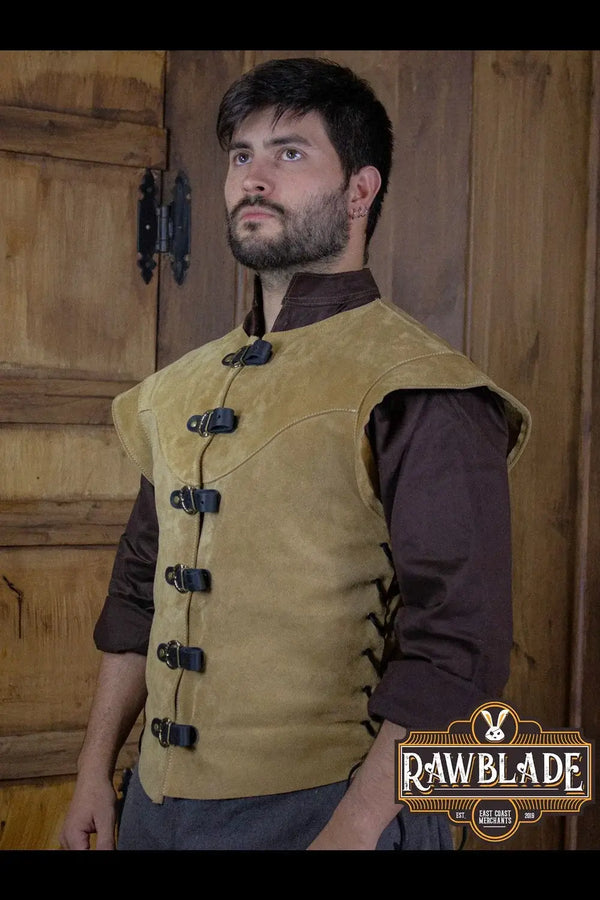 Jerkin, Splitleather Light Brown L