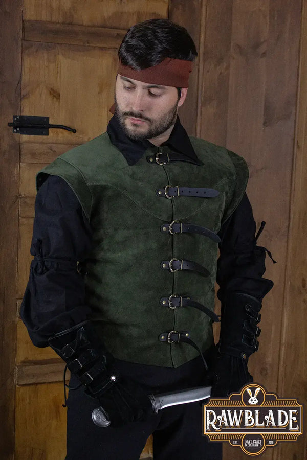 Jerkin, Splitleather Green XL