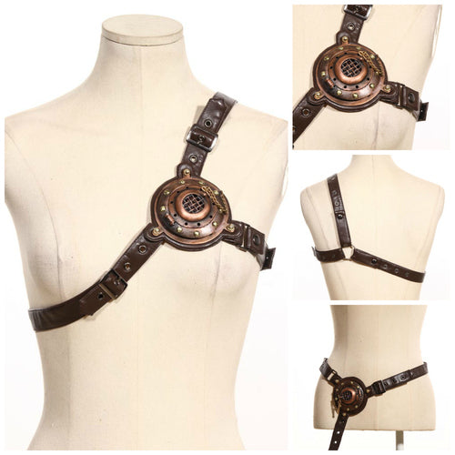 accessory, Chest Strap Steampun- : snaps adj