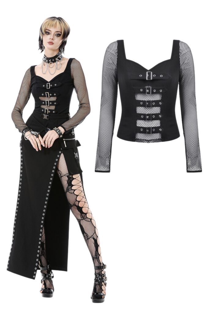 Shirt, Punk Knitted Top M