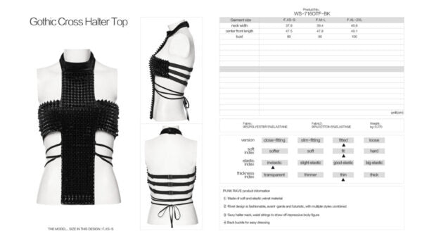 Halter Top, Studded Cross