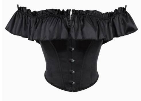 Corset, Black Ruffle Top
