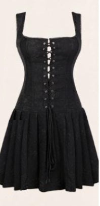 Corset Dress, Jacquard Black