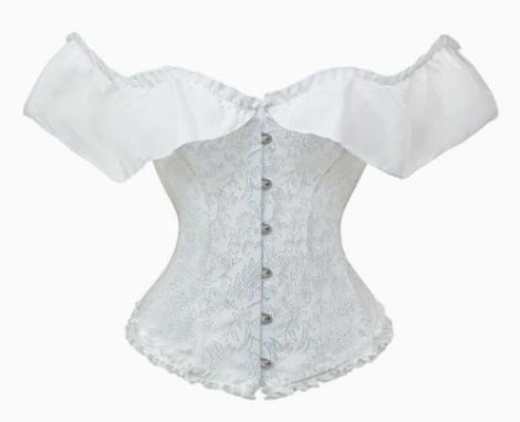 Corset, White Ruffle Top