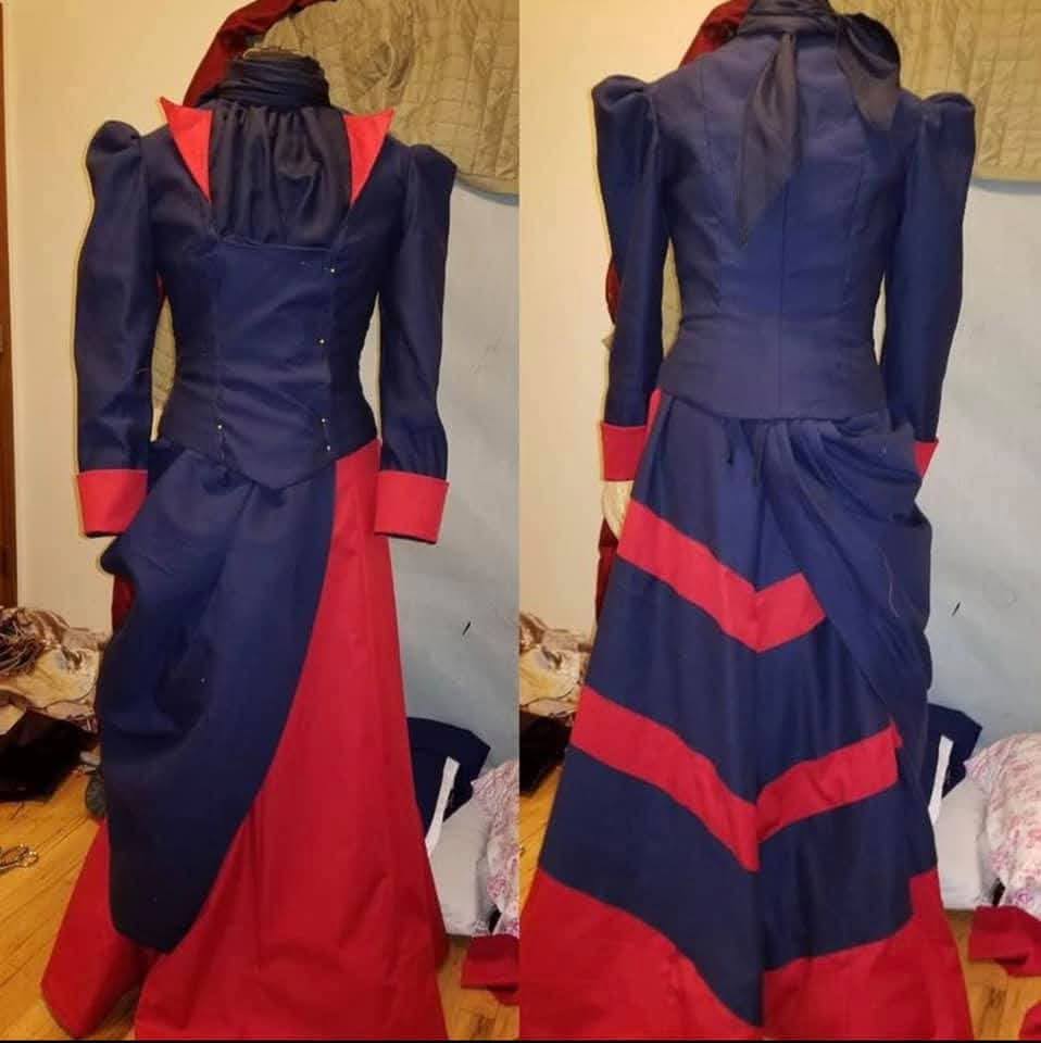 Dress, Walking Navy Red